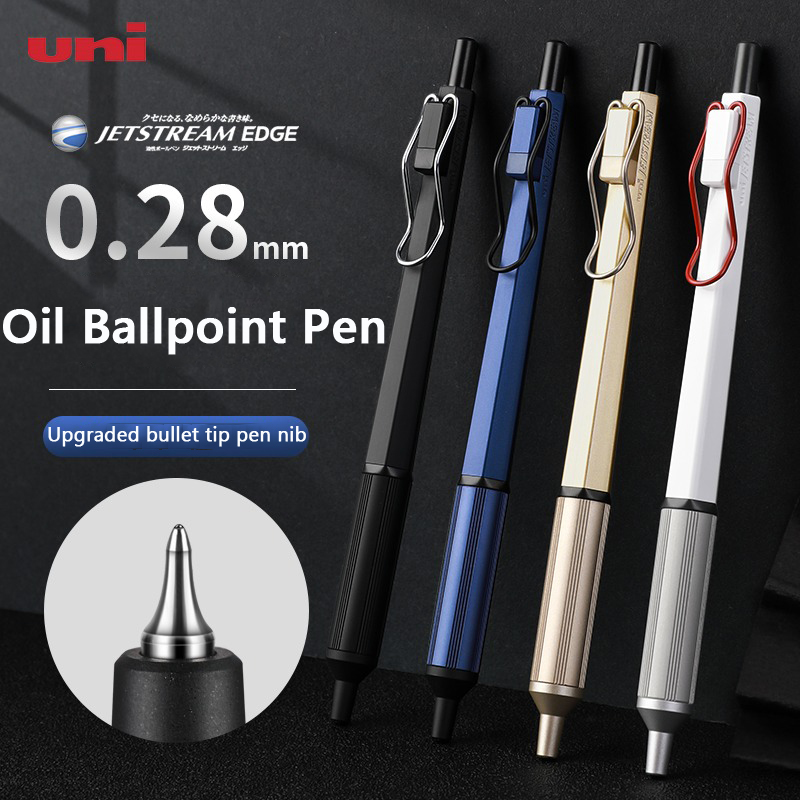 Pentel Pen Energel - UNI 三菱ジェットストリーム SXN-1003 金属ボールペン、0.28/0.38 ミリメートル細字書き込みハイエンド黒油ペン美的パペリア