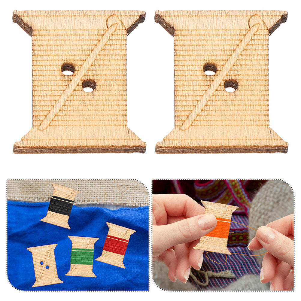 Embroidery Craft - 100個入り木製糸巻きボード、天然木ボビンオーガナイザー、縫製、刺繍、クロスステッチ糸収納クラフトツール