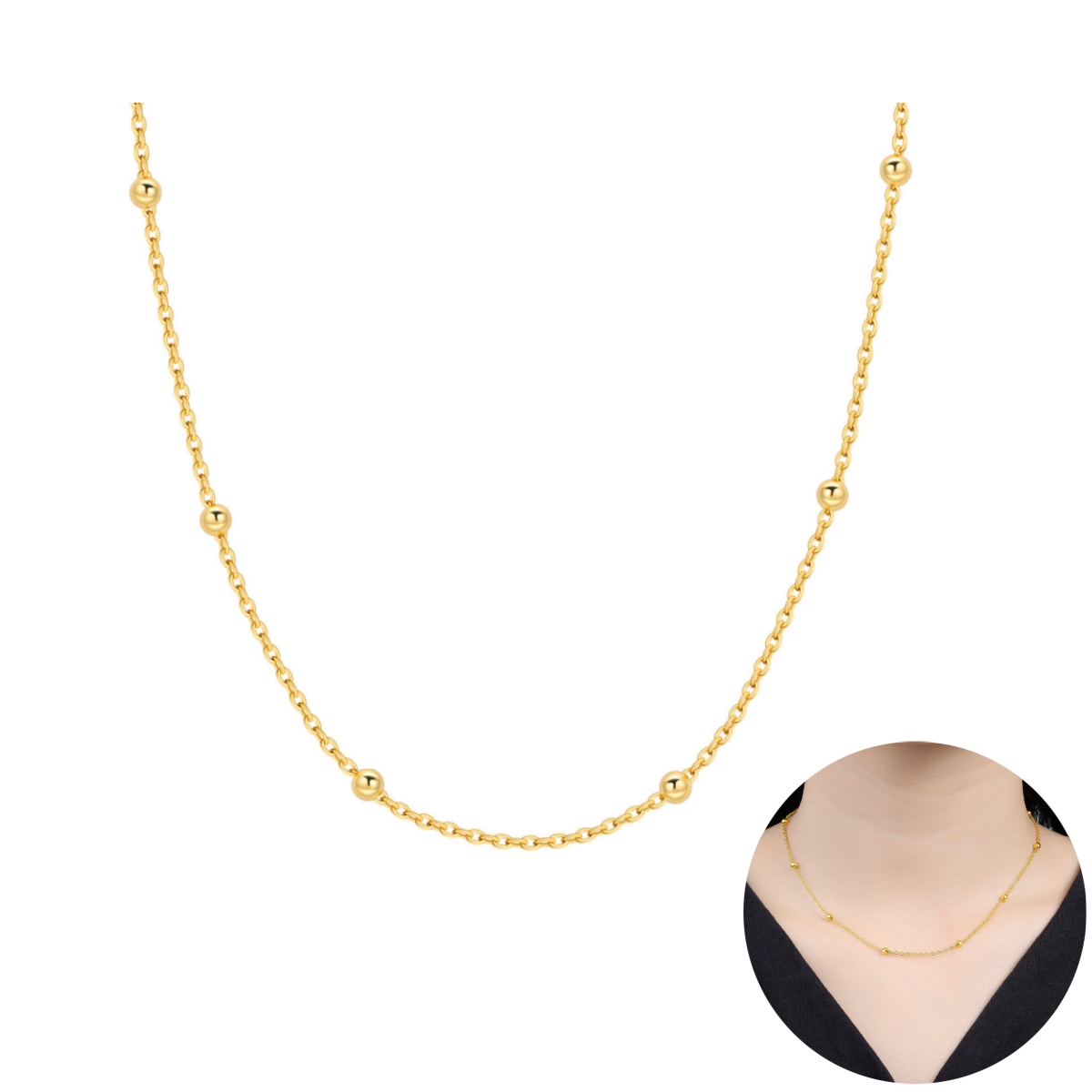 Orstarry S925 スターリングシルバー 18k ゴ - Pearl Trim Chain のレビューと価格