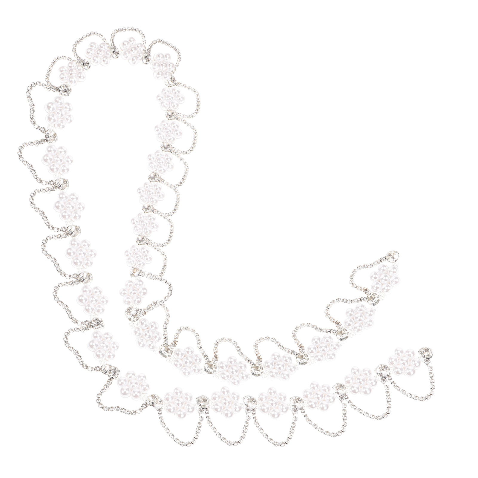 高級ラインストーンパールチェーントリム DIY用 服飾 ヘア - Pearl Trim Chain のレビューと価格