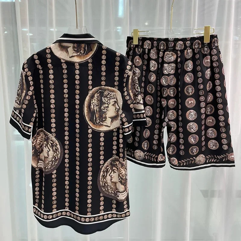 ロイヤルラグジュアリーメンズシャツセット ヴィンテージ柄キャ - Embellish Knit のレビューと価格